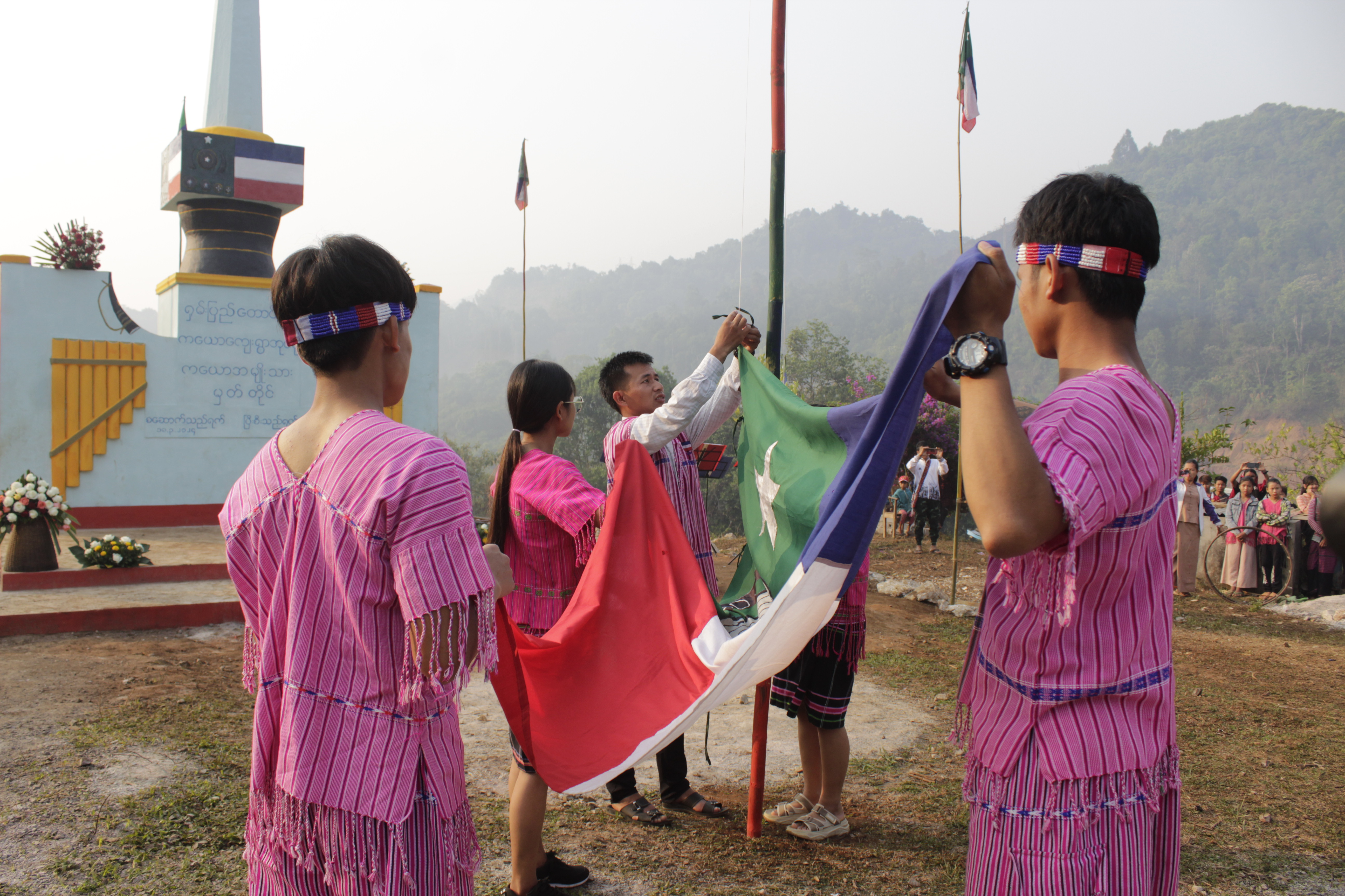 KwYO Youth preparing Kayaw's flag